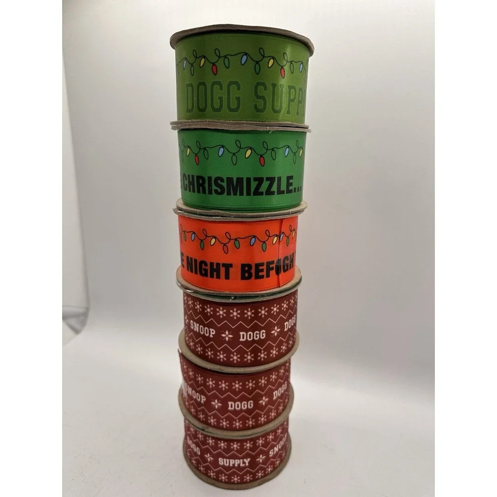 Snoop Dogg Holiday Gift Wrap Ribbon Lot of 6 Christmas‎ Rap Hip Hop Dogg Supply